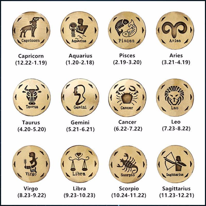 12 Zodiac Signs Leather Bracelet -