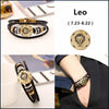 12 Zodiac Signs Leather Bracelet -