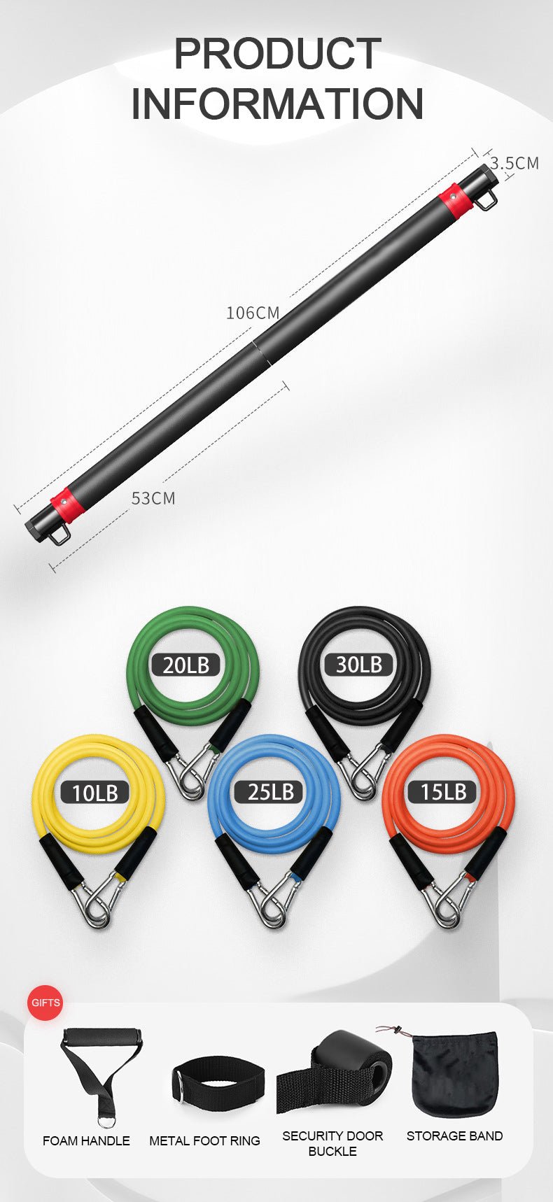 ReWorkout™ Resistance Bar Set - 14:496