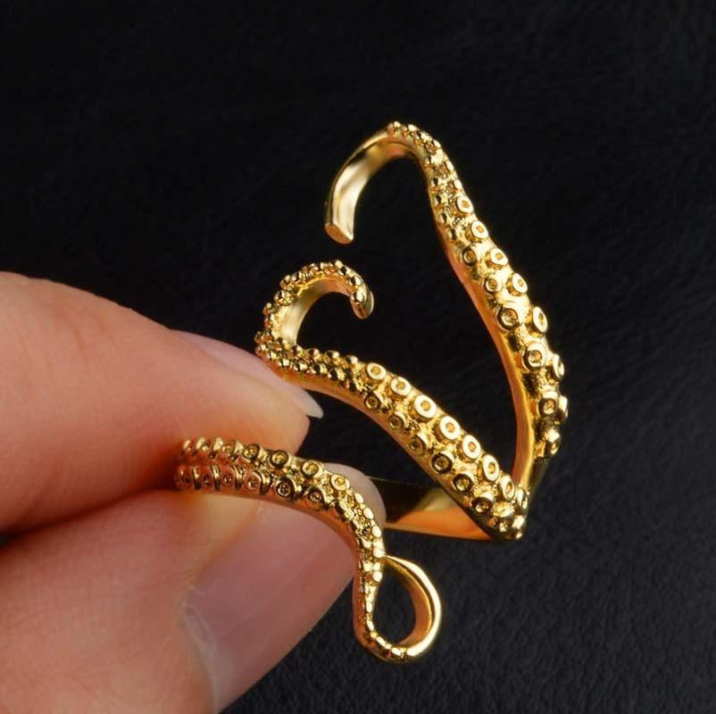 Adjustable Octopus Tentacle Ring -