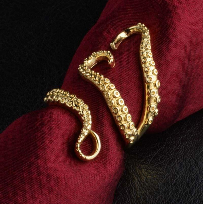 Adjustable Octopus Tentacle Ring -