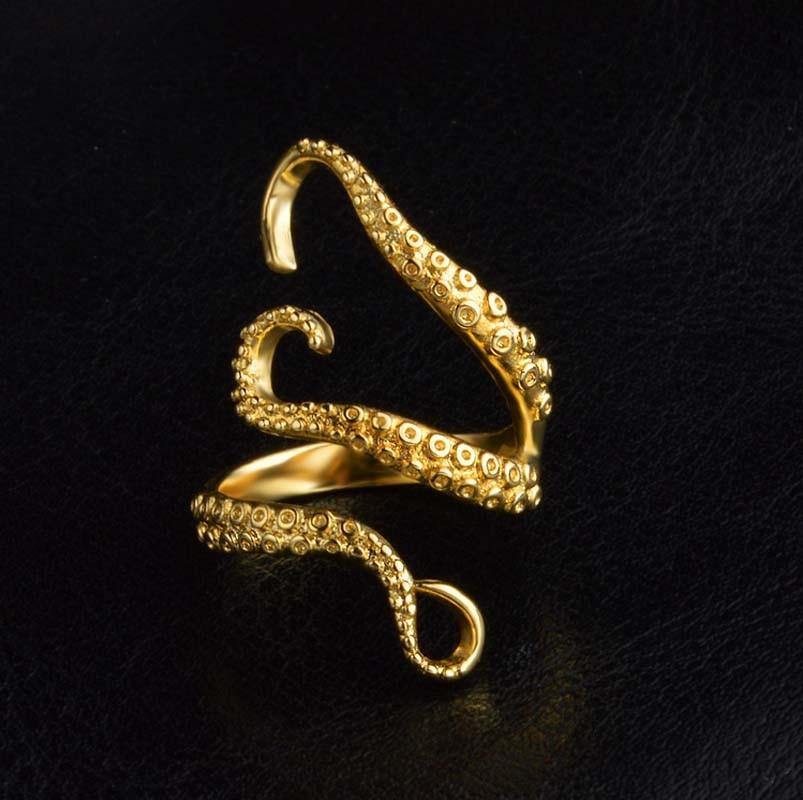 Adjustable Octopus Tentacle Ring -