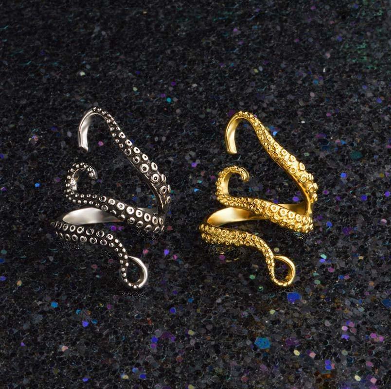 Adjustable Octopus Tentacle Ring -