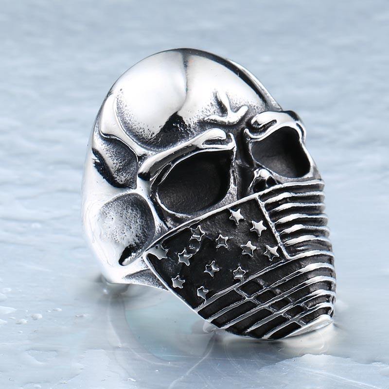 American Flag Skull Ring -