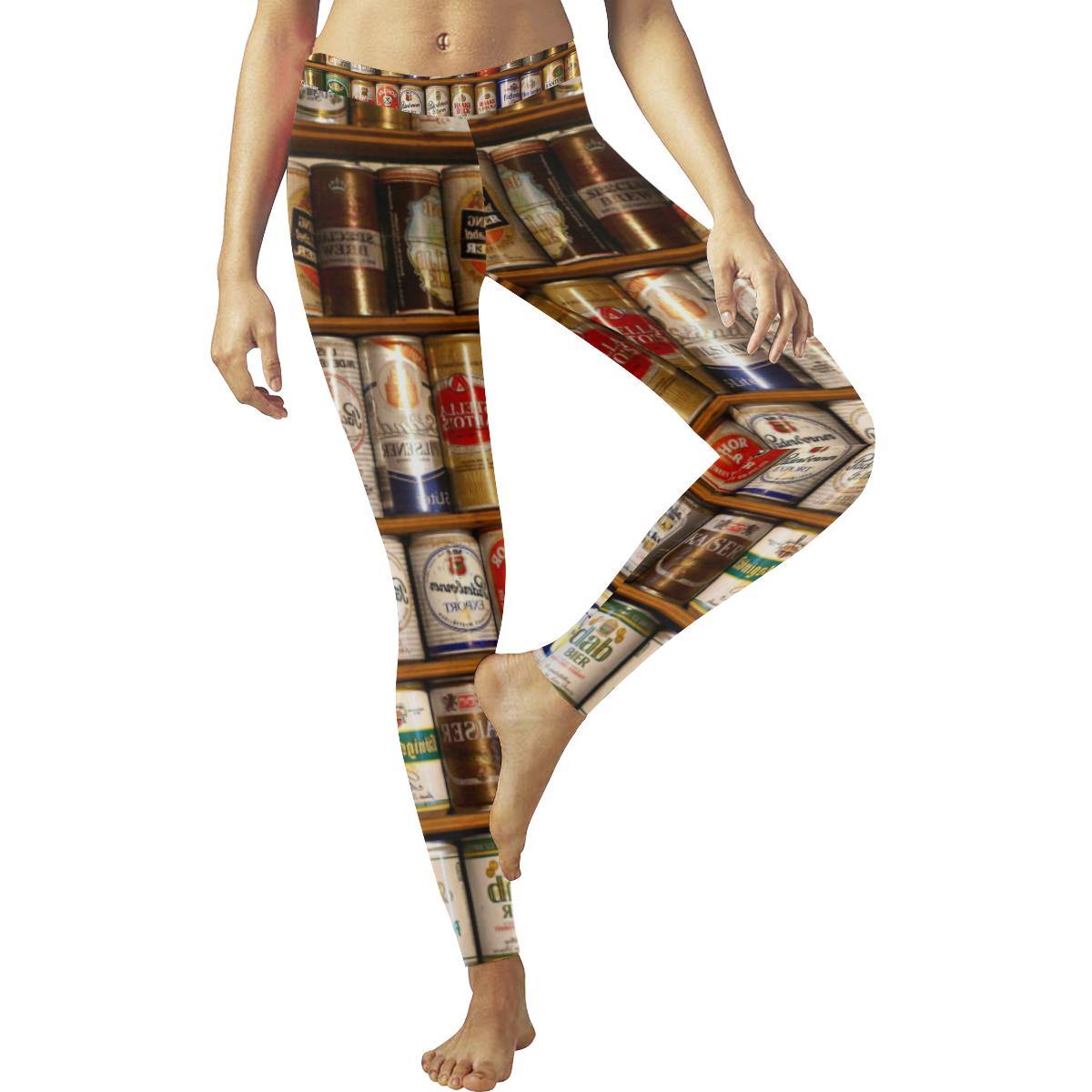 Beer Cans Low Rise Leggings / Yoga Pants (Invisible Stitch) - D5294148