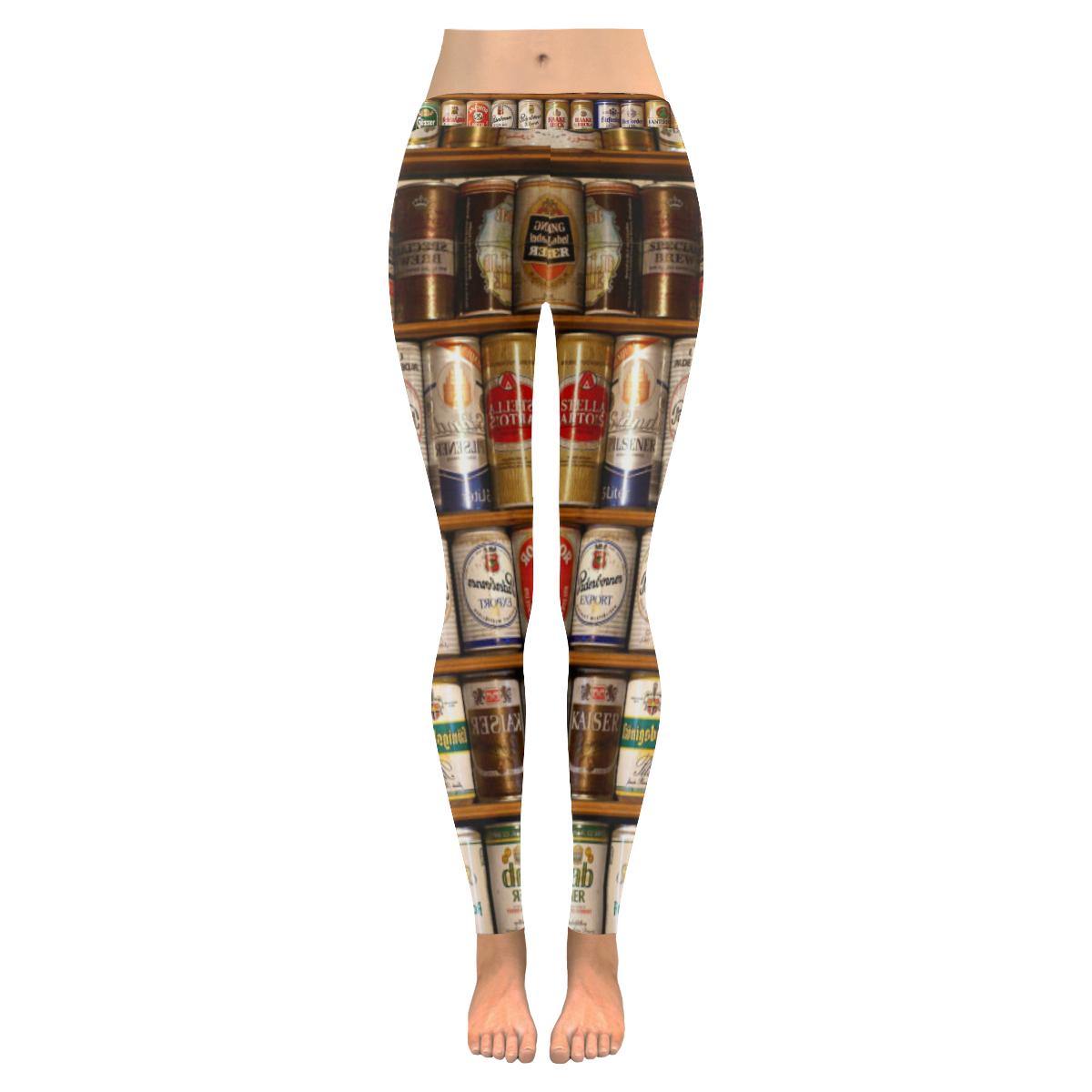 Beer Cans Low Rise Leggings / Yoga Pants (Invisible Stitch) - D5294148