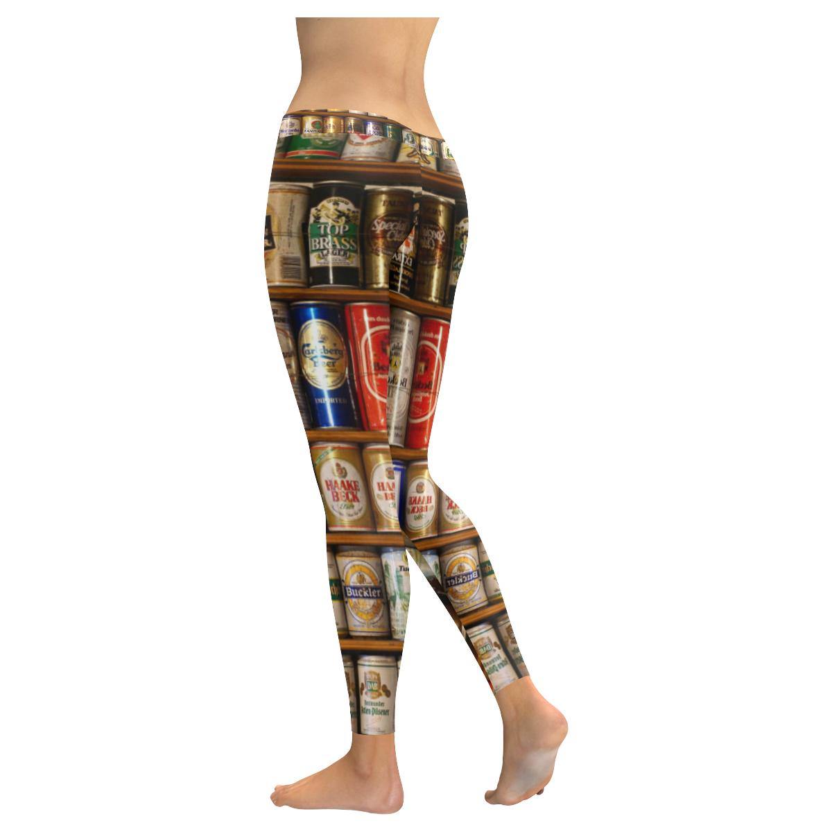 Beer Cans Low Rise Leggings / Yoga Pants (Invisible Stitch) - D5294148