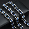 Blue Crystal Bicycle/Motorcycle Chain Bracelet - 3537628