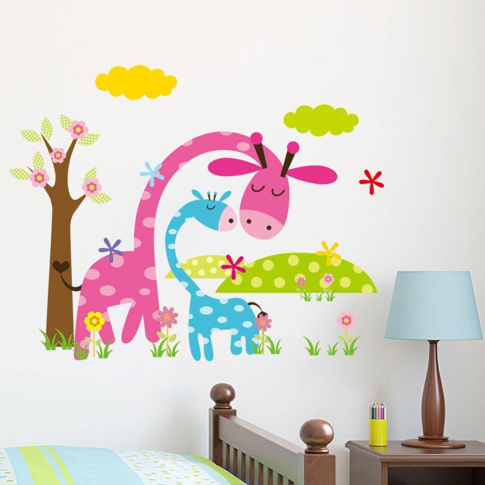 Cartoon Animal Forest 3D Wall Stickers Decals for Nursery and Kids Room Decoration -