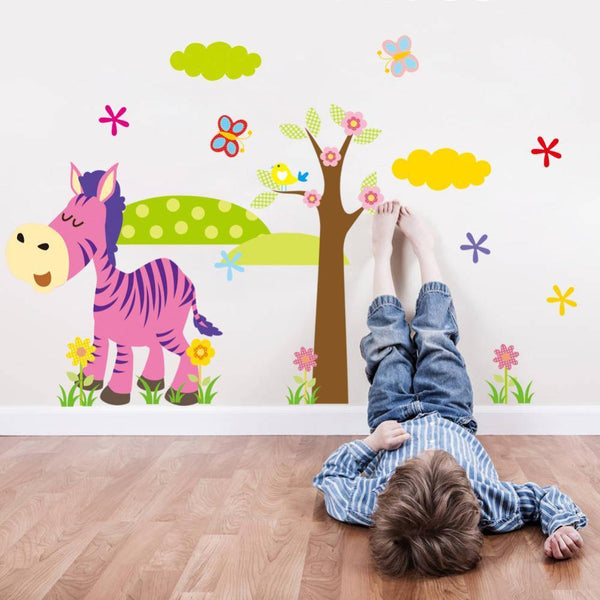 Cartoon Animal Forest 3D Wall Stickers Decals for Nursery and Kids Roo