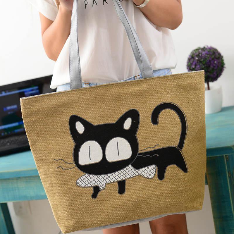 Cartoon Cat Tote Bag -