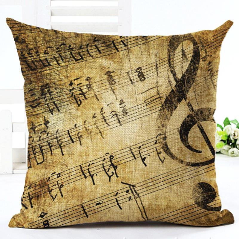 Classic Music Note Printed Pillow Case -