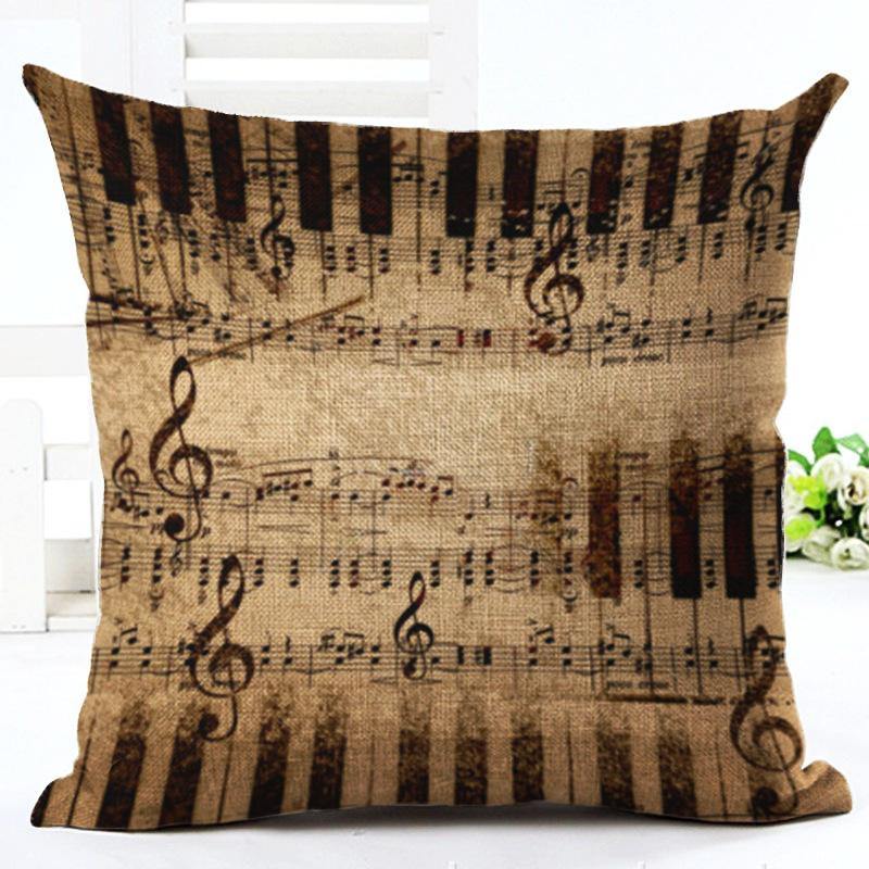 Classic Music Note Printed Pillow Case -