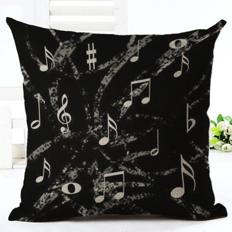 Classic Music Note Printed Pillow Case -