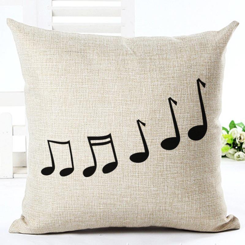 Classic Music Note Printed Pillow Case -