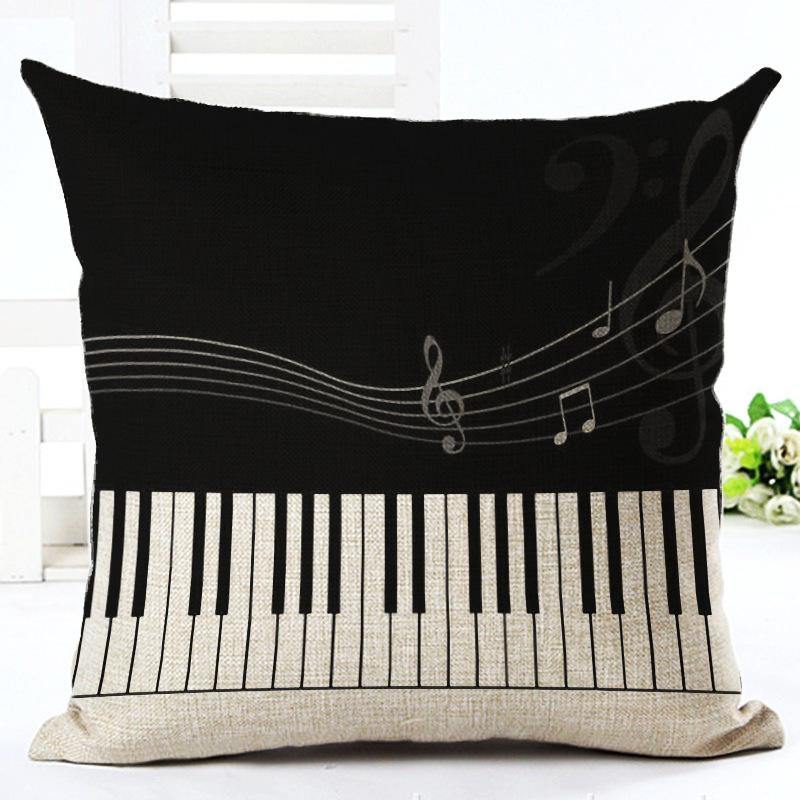 Classic Music Note Printed Pillow Case -