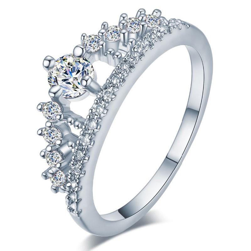 CZ Crystal Crown Ring -