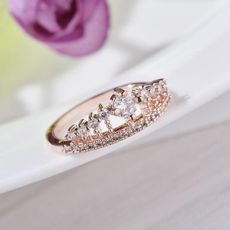 CZ Crystal Crown Ring -