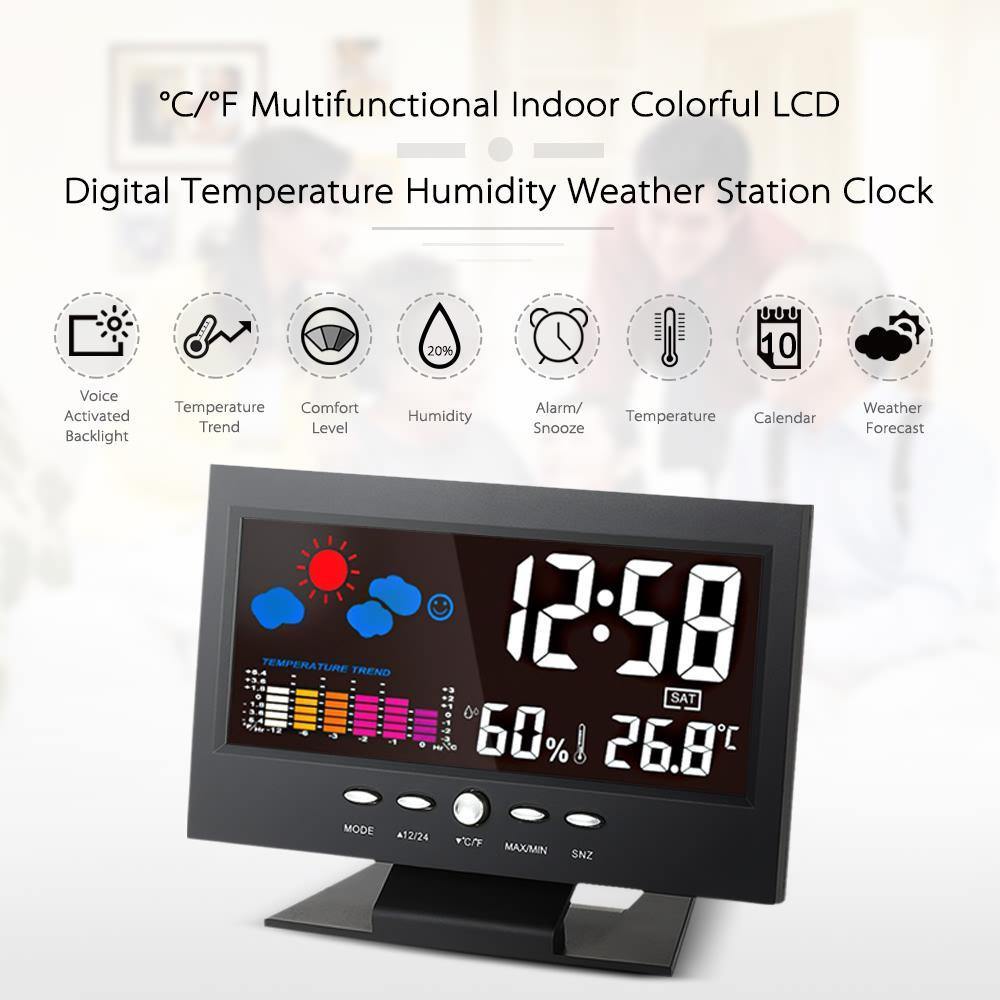 Digital Weather Station Alarm Clock - Cosless Digital Weather Station Alarm Clock - Cosless
