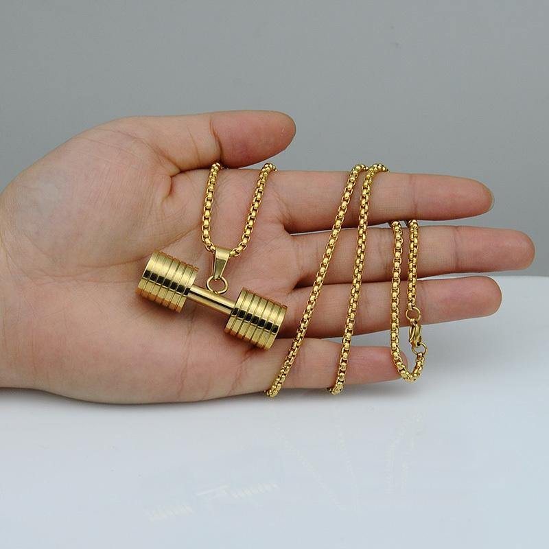 Dumbbell Pendant &amp; Necklace -