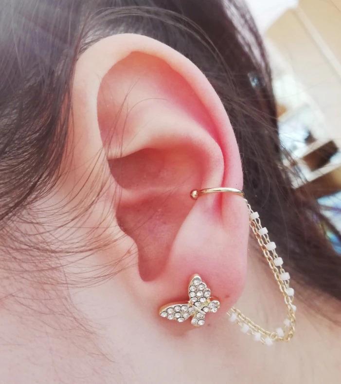 Elegant Rhinestone Butterfly Stud Earrings -