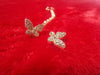 Elegant Rhinestone Butterfly Stud Earrings -