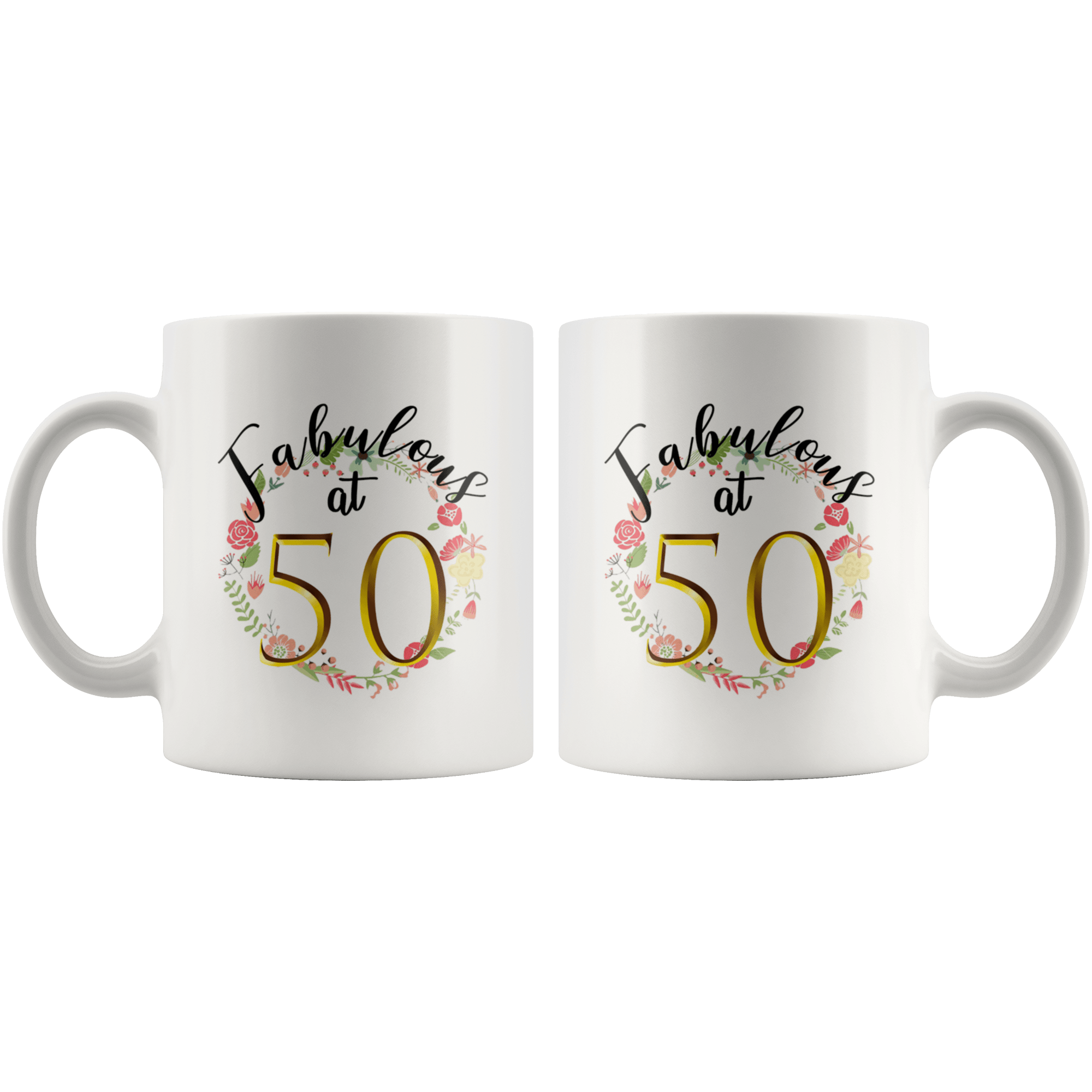 Fabulous at 50 - 50th Birthday Coffee Mug - Great Gift For Men and Women Celebrating 50 Years Old Birthday - SPCM