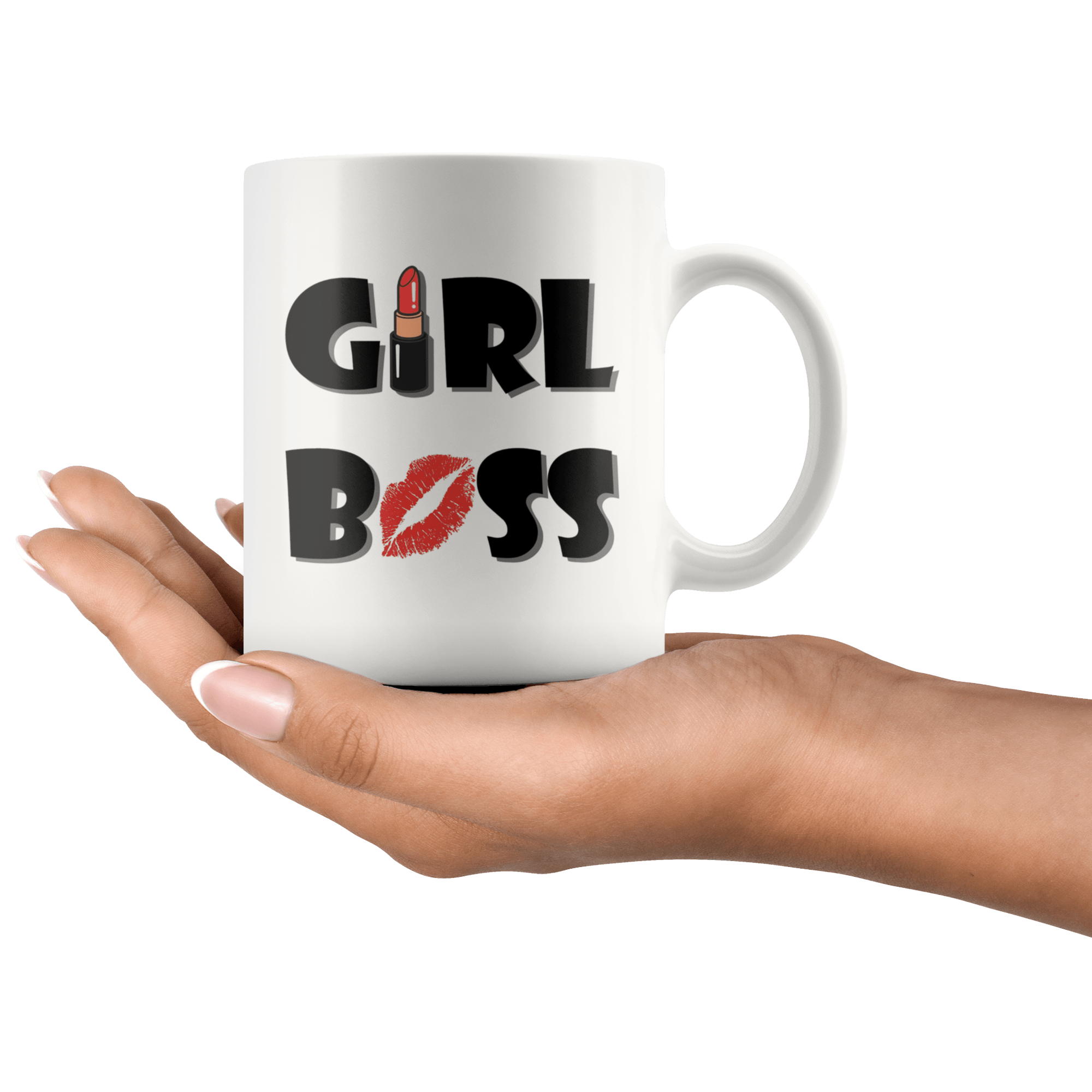 Girl Boss Coffee Mug With Lips Stick - Coffee Cups Gift Idea For Women Boss - SPCM
