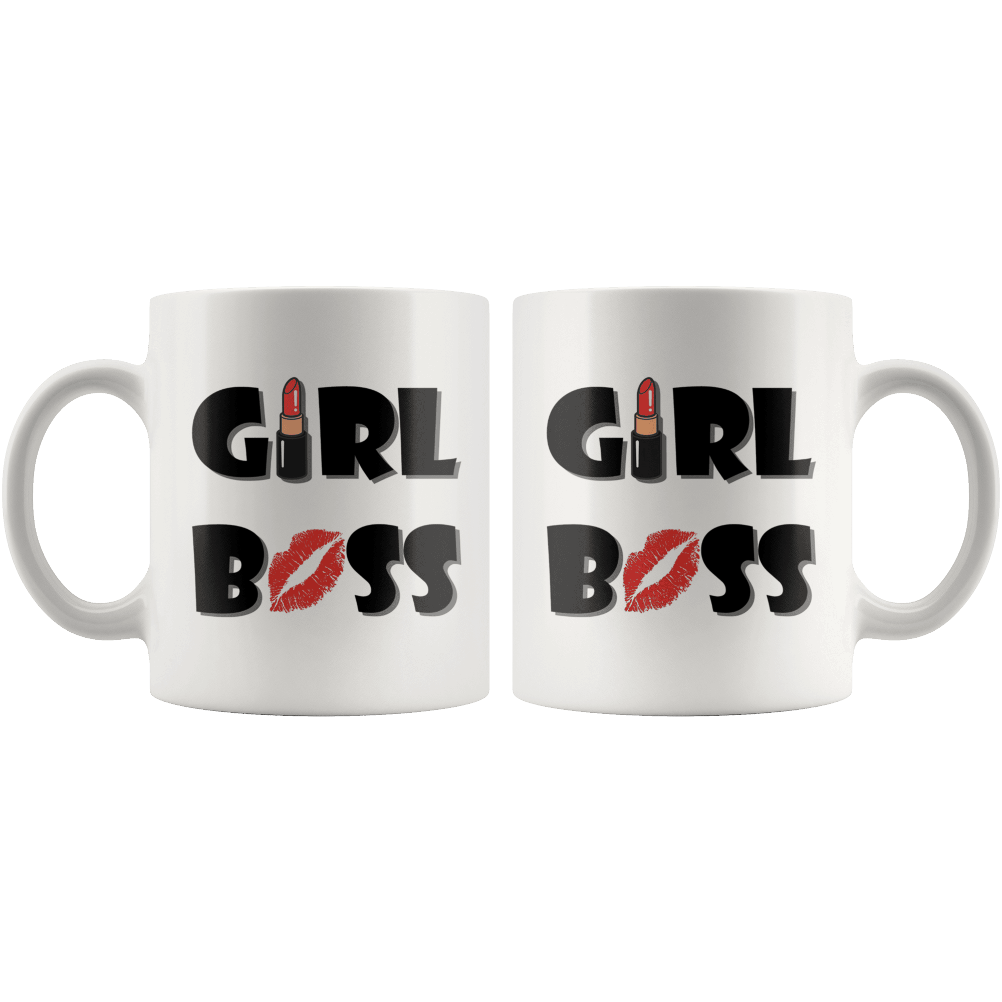 Girl Boss Coffee Mug With Lips Stick - Coffee Cups Gift Idea For Women Boss - SPCM
