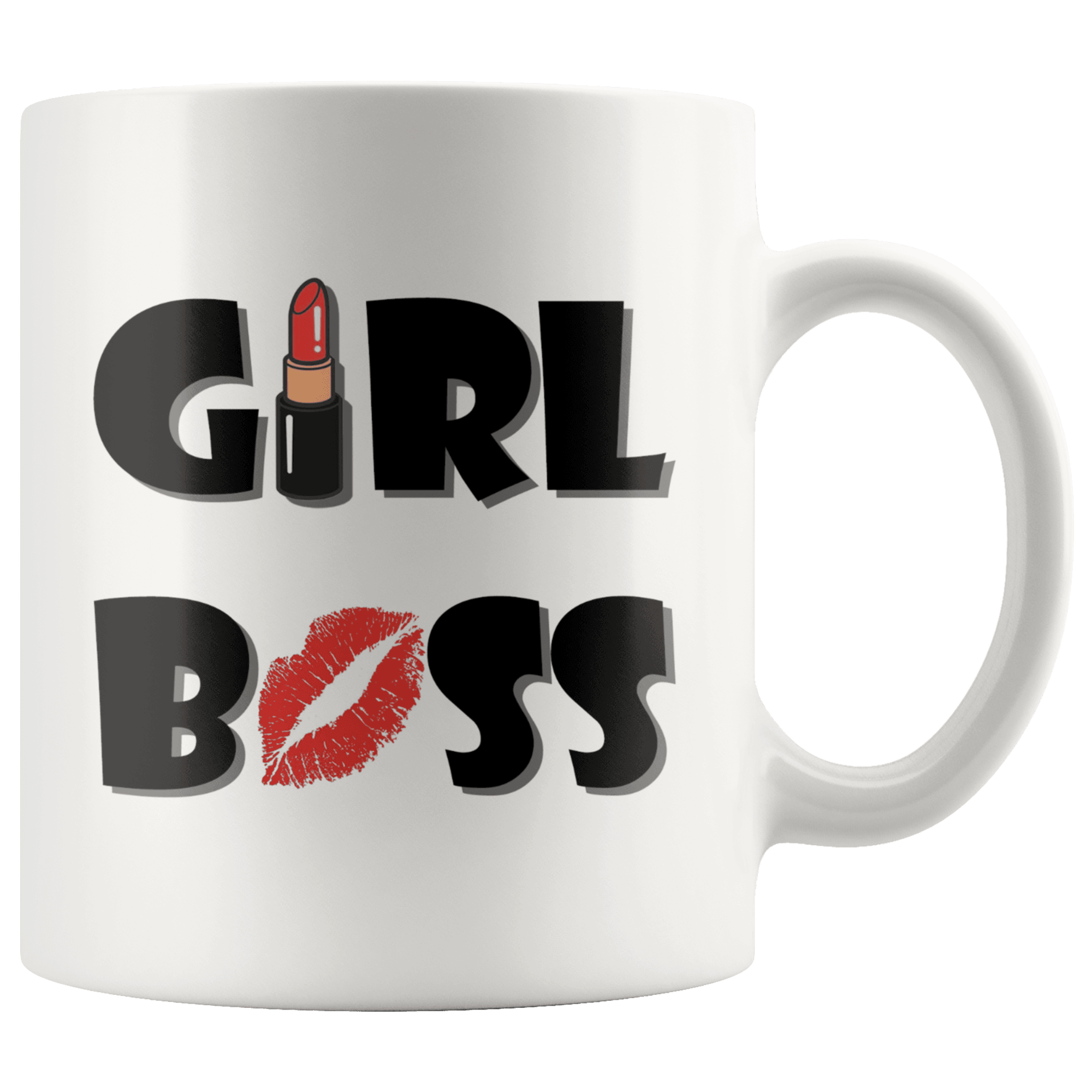 Girl Boss Coffee Mug With Lips Stick - Coffee Cups Gift Idea For Women Boss - SPCM