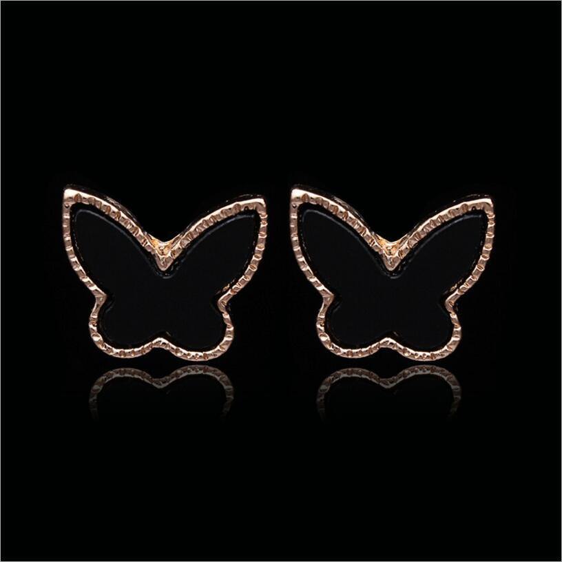 Gold Plated Butterfly Stud Earrings -