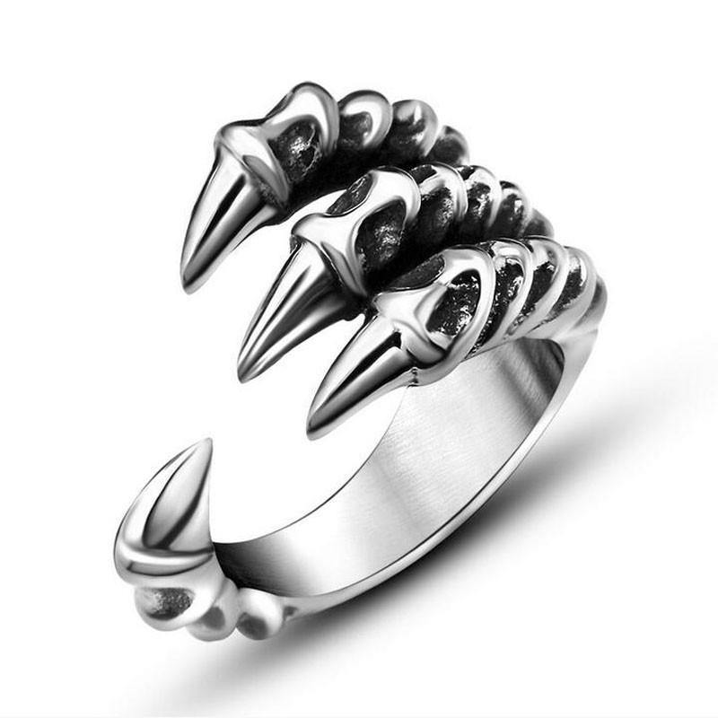 Gothic Dragon Claw Ring -