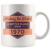 Making The World a Better Place Since 1970 - 50th Birthday Coffee Mug - Great Gift For Men and Women Celebrating 50 Years Old Birthday - Meaningful Fiftieth Birthday Present - SPCM