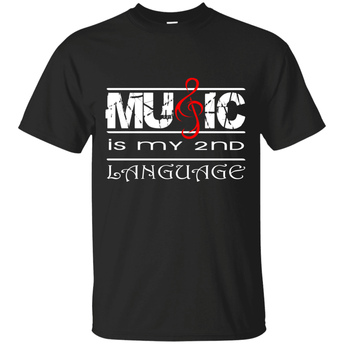 Music Is My 2nd Language T-Shirt - 22-113-4814472-337