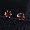 Natural Garnet Earrings Stud -