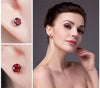 Natural Garnet Earrings Stud -