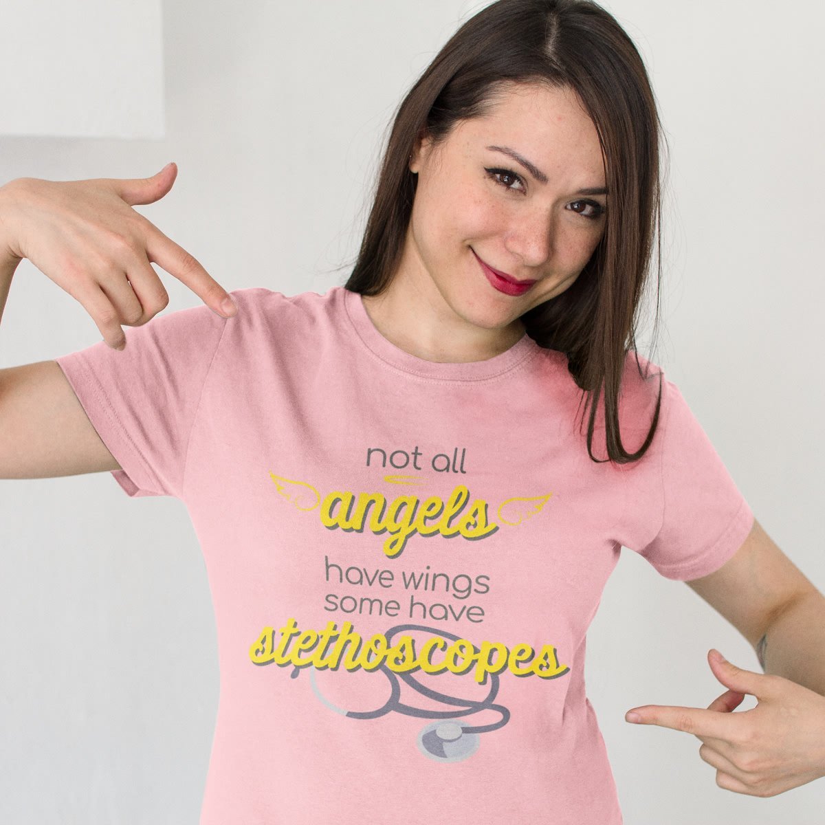Not All Angels Have Wings Some Have Stethoscope T Shirt - 22-2474-4329825-12563
