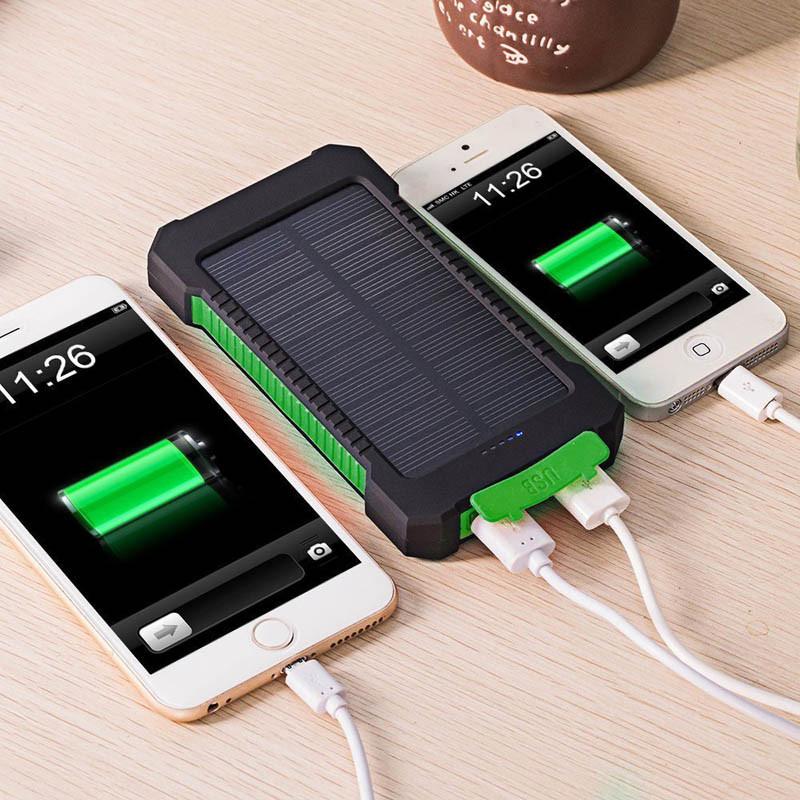 Portable Waterproof Solar Power Bank 20000mAh with Dual-USB ports -