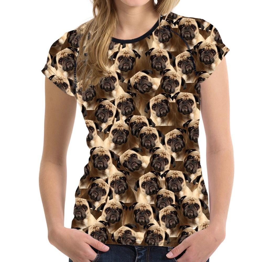 Pug Dogs 3D Printed T Shirt -