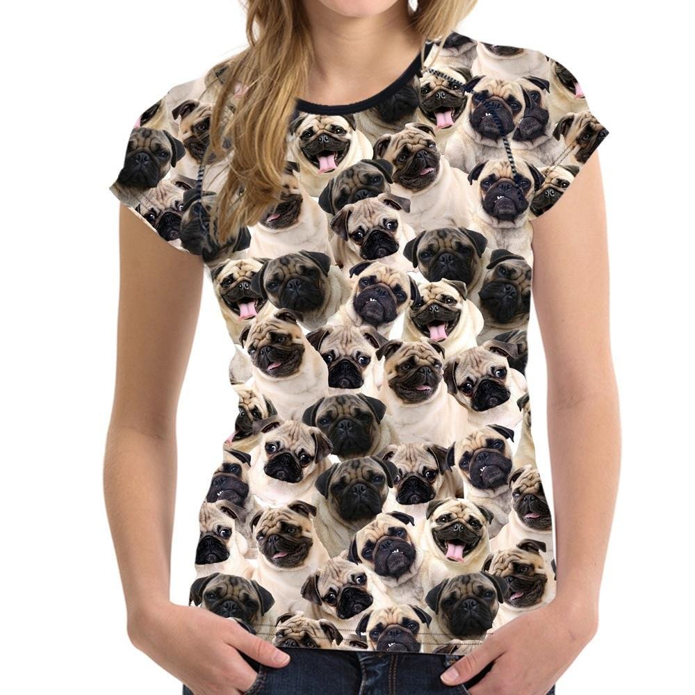 Pug Dogs 3D Printed T Shirt -