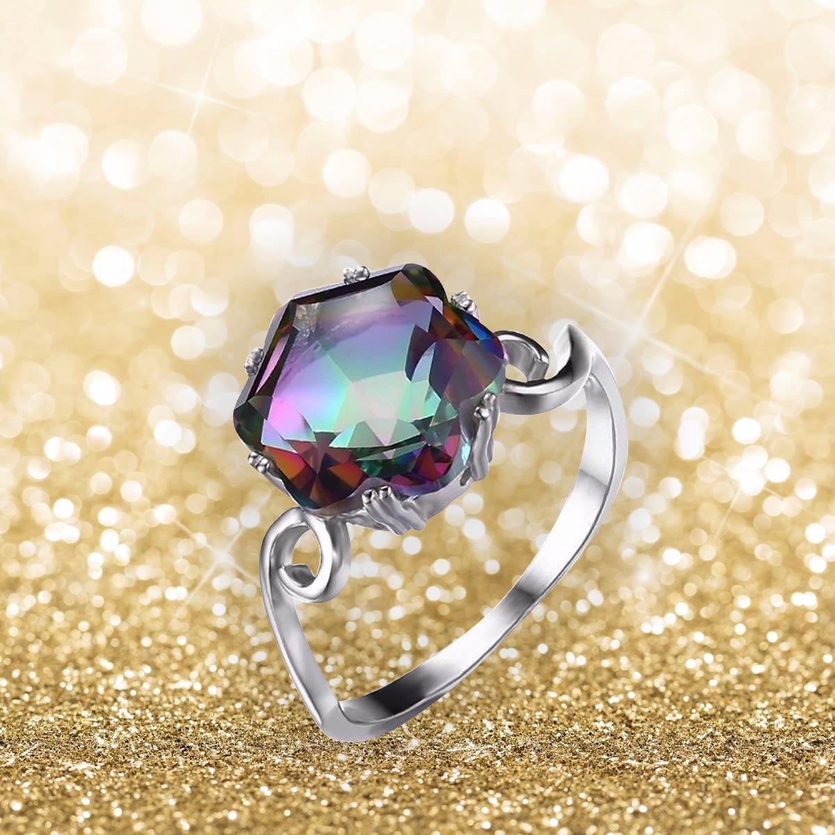 Rainbow Fire Mystic Topaz Ring -