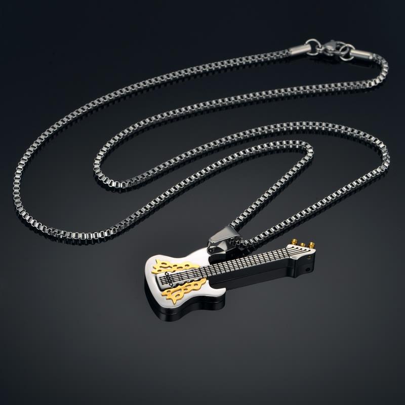Rock Guitar Pendant With Necklace -