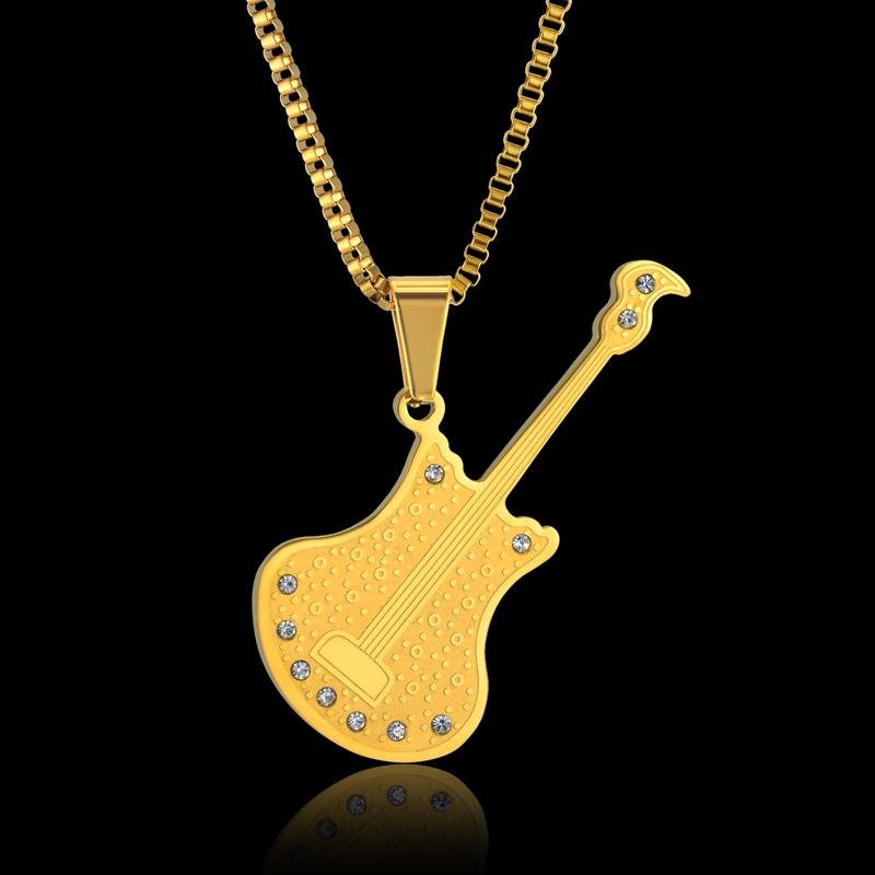 Rock Guitar Pendant With Necklace -