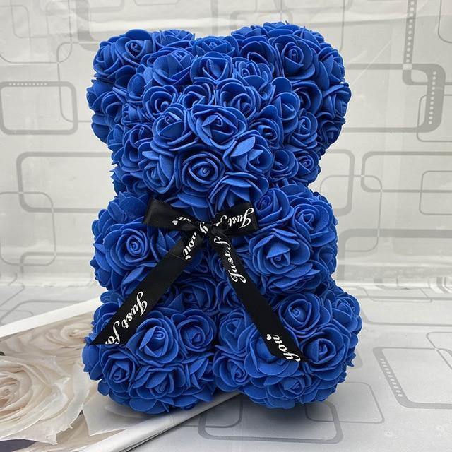 Rose Teddy Bear With Artificial Flowers - 14:100018786
