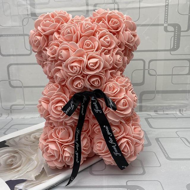 Rose Teddy Bear With Artificial Flowers - 14:200004870