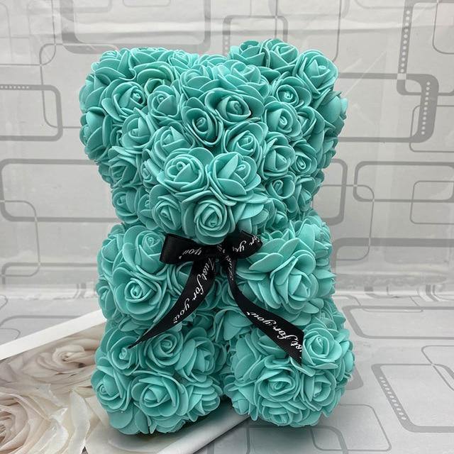 Rose Teddy Bear With Artificial Flowers - 14:771