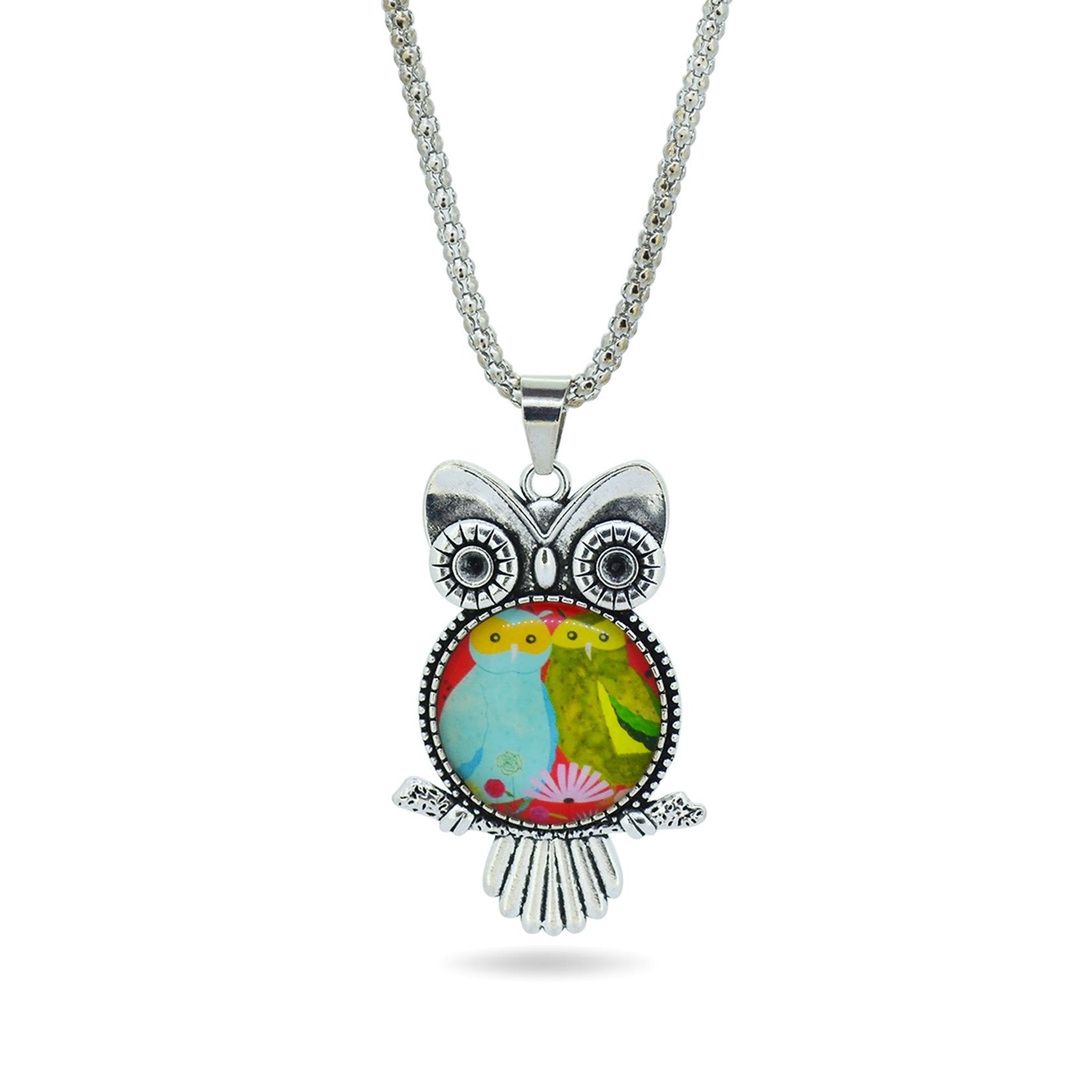 Stainless Steel Owl Pendant Necklace -