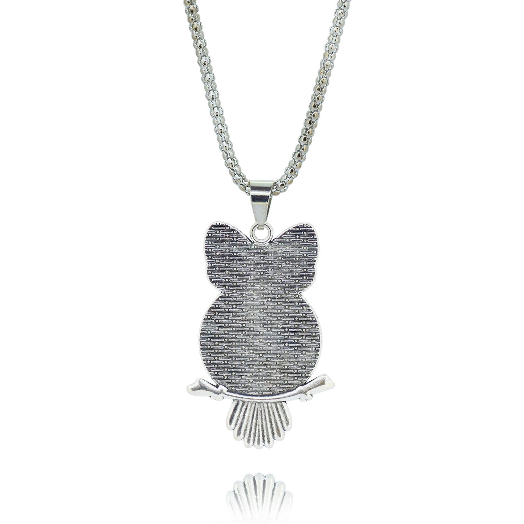 Stainless Steel Owl Pendant Necklace -