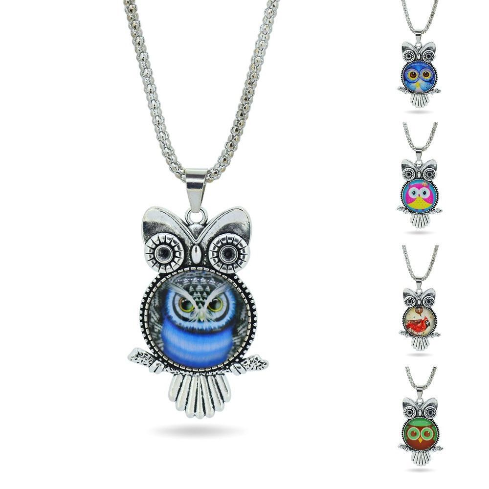 Stainless Steel Owl Pendant Necklace -