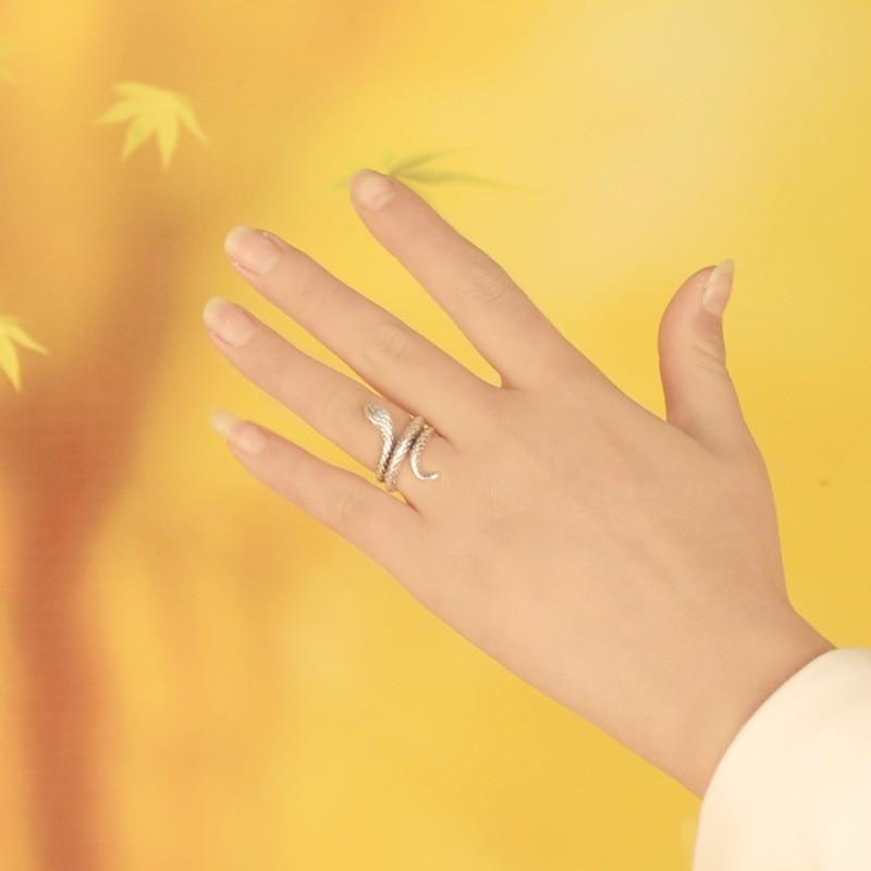 Sterling Silver Coiled Snake Ring -